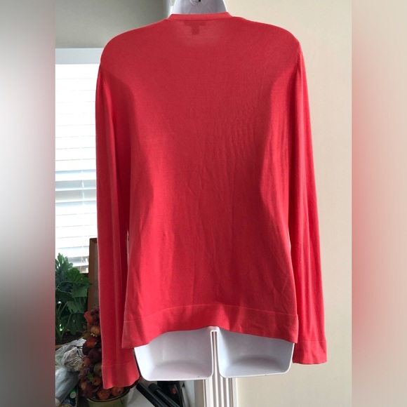 LAFAYETTE 148 Coral Cardigan Sweater Cashmere Blend Sz Large - Picture 2 of 11